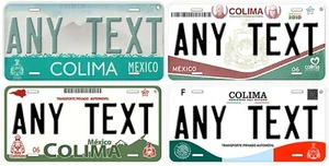 Colima Personalized Car Auto Mexico License Plates Any Text - Picture 1 of 8