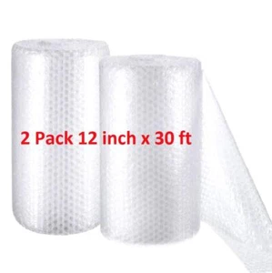2 Pack 12 inch x 30 ft. Bubble Cushioning Wrap Shipping Packing Moving Supplies - Picture 1 of 7