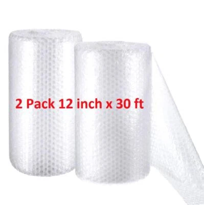 2 Pack 12 inch x 30 ft. Bubble Cushioning Wrap Shipping Packing Moving Supplies - Image 1 of 4