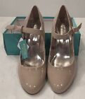 Sophia Taylor Beige Patent Leather Heels•Mary Jane•Buckle Strap•Size 12•NWT