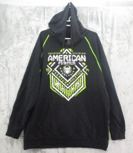 American Fighter Hoodie Mens 4XL Black Green Sweatshirt Pullover Lightweight - Picture 1 of 12