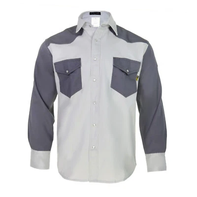 Flame Resistant Work Shirt FRC - 88/12 Cotton blend, 7 oz, Western Style 2-tone - Image 1 of 4