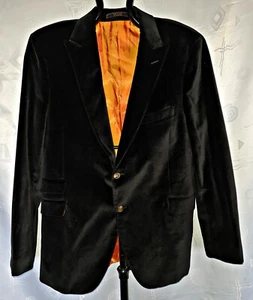 JACKET VINTAGE AUTHENTIC BEN SHERMAN BLACK VELVET COTTON MEN'S BLAZER-US38/EU 48 - Picture 1 of 8