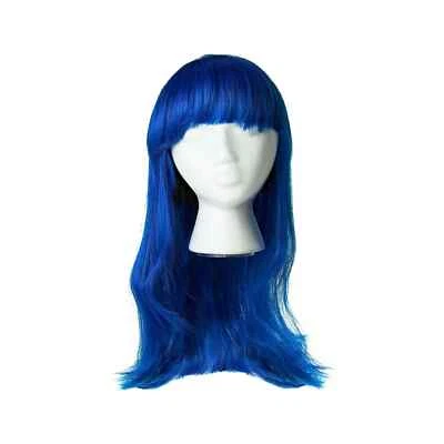 Celebrate Halloween Party ROYAL Blue Long Bob Wig Adult Size Cosplay Anime - Image 1 of 4