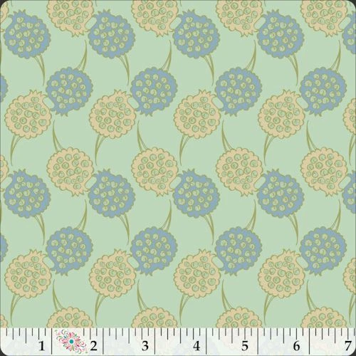 Tela verde claro flor pop azul galería de arte Foto 1 de 1