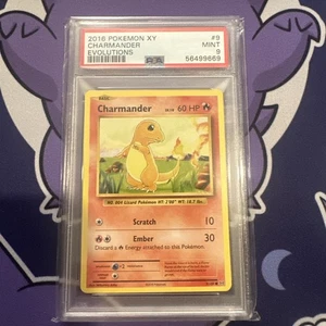 Charmander 9/108 PSA 9 Mint Graded XY Evolutions Original Pokemon Card - Picture 1 of 2