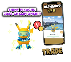 Pokemon Shiny Pikachu Female 2024 Championship background Trade or Ultrafriends - Picture 1 of 1