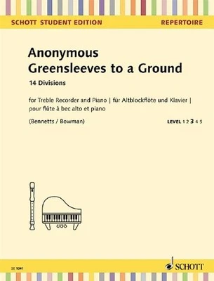 Greensleeves To A Ground Book [Softcover] Treble Recorder and Piano Schott Music - Image 1 of 3