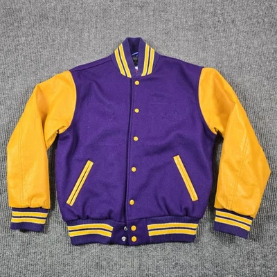 Chaqueta De Colección Rennoc Para Hombre Mediana Púrpura Dorado Varsity Letterman Lana EE. UU. Años 80 Foto 1 de 4