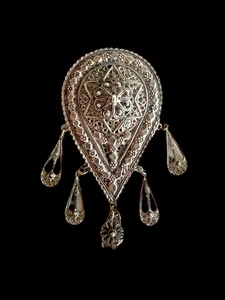 Antique Jewish Yemenite Silver Filigree Pendant Star of David Bezalel Jerusalem - Picture 1 of 14