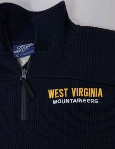 Mens Sz L Campus Heritage West Virginia Mountaineers WVU Blue Pullover 1/4 Zip - Picture 1 of 12