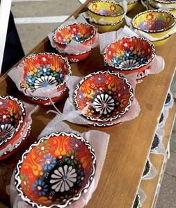 Bulk Wholesale Lot Of 100 Handpainted Turkish Bowls, Wedding Favors, Baby Shower - Picture 1 of 7