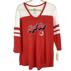 Camiseta de béisbol roja de los Medias Rojas de Boston mercancía genuina MLB para mujer talla XXL NUEVA CON ETIQUETAS - Imagen 1 de 6