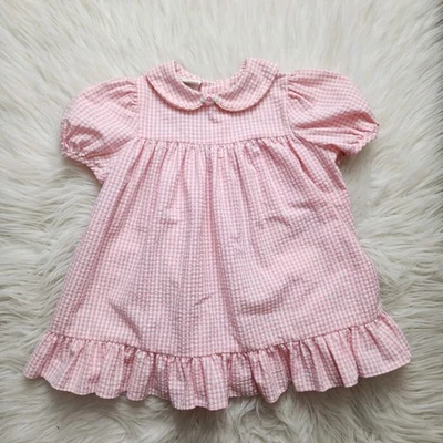 Винтажный Polly Finders Baby Girl розовый имбирь платье 12 месяцев - Изображение 1 из 4