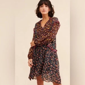 Anthropologie Sheer Floral Flowy Dress size Medium - Picture 1 of 10