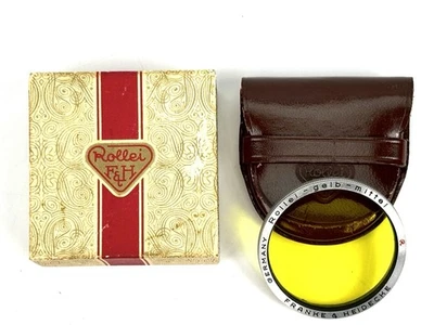 Rollei - Bayonet III- Light Yellow (Gelb Heil) Filter - w/Leather Case & Box - Image 1 of 4