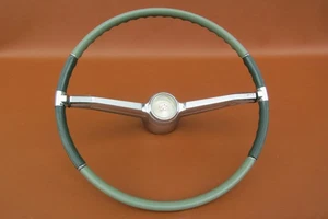 1963 1964 Cadillac Nice Complete Orig 2-tone Green Steering Wheel & Horn Bar - Picture 1 of 24