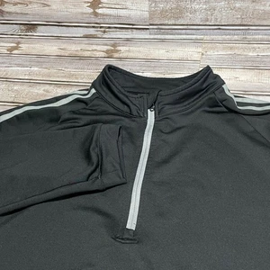 Adidas Men's Pullover Black Gray 1/4 Zip Long Sleeve Athletic Golf Size Large - Picture 1 of 6