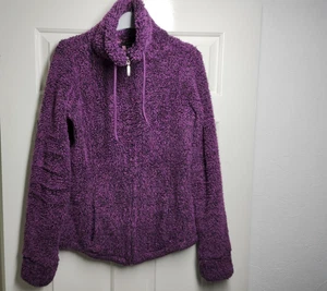 Damen Full Zip Fleece Jacke rosa schwarz meliert Gr. XS UK 6/8 34/36" flauschig kuschelig - Bild 1 von 2