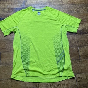 ICEBREAKER GT Womens Running Cycling Neon Green Zip Merino Wool Bike Size L - Picture 1 of 7