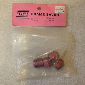 NOS CRUPI 26tpi AXLE DOME NUTS ALLOY RED 3/8" MID SCHOOL BMX OLD Cruiser Race - Picture 1 of 2