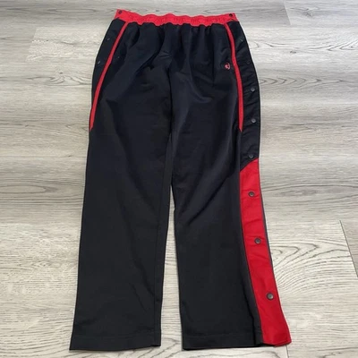 Vintage AND1 Tear Away Pants Adult Large Black Red Basketball Tearaway Men 90s - Image 1 of 4