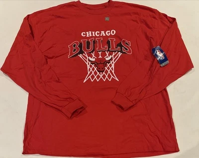 NBA Chicago Bulls Basketball T-shirt Mens 2XL Red Nothing But Net Tee Retro NBA - Image 1 of 4