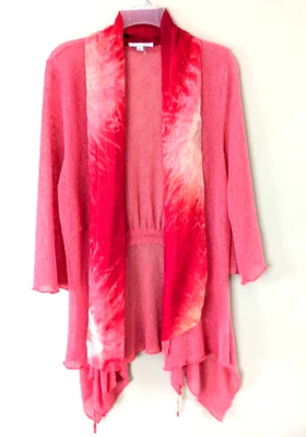 Alberto Makali Open Front Lightweight Jacket Women's Size XL Pink/Red 3/4 Sleeve - Image 1 of 4