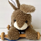 Bunny Rabbit Stuffed Animal Pull Toy With Wooden Wheels And Pull String #100305