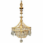 Very Large Antique Bronze and Crystal Chandelier -- 5 ft 10 in (70 in)