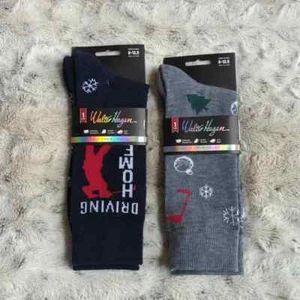2 Pairs Walter Hagen Festive Holiday Crew Golf Socks NWT - Picture 1 of 4