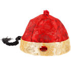 Adults Chinese Royal Emperor Hat with Ponytail Party Cosplay Hat