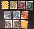 1920 Sweden A18 Crown and horn  Sc#145 - 158 used 10 coil stamps