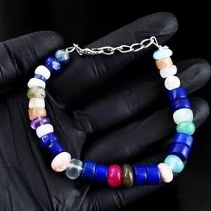 Superb Pattern Sapphire &Pink Australian Opal 109 Cts Beaded Bracelet VK 30 E692 - Picture 1 of 3