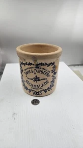 Vintage James Carberry Marmalade Stoneware Crock Transferware Pottery 6-1/2”-SU - Picture 1 of 4