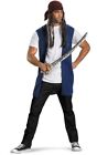 LICENSED ADULT MENS PIRATE OF THE CARRIBEAN CAPTAIN JACK SPARROW COSTUME KIT