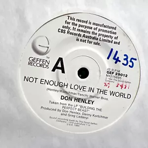 ‘Not Enough Love in the World’ - Don Henley, Vinyl Single Rare Promo ‘84 USA - Picture 1 of 10