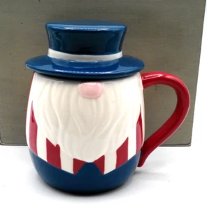 Patriotic Gnome Mug 4th of July Americana with Topper - Picture 1 of 3