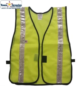Chaleco de seguridad de malla suave de cal con rayas reflectantes plateadas - Imagen 1 de 1