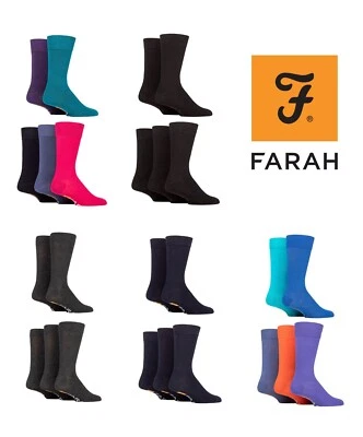 Mens Bamboo Socks FARAH Classic Plain Style Many Colours Size 6-11 - 5 Pair Pack