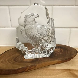 Vintage Lead Crystal Eagle Collectable Heavyweight Clear Glass Bird Prey - Picture 1 of 9