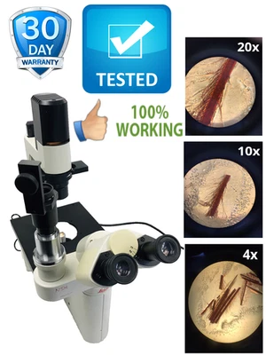 Microscopio de contraste de fase invertida Leica DM IL con 3 objetivos DMIL 090-135,001 Foto 1 de 4
