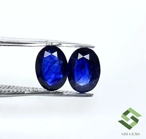 7x5 mm Natural Blue Sapphire Oval Cut Pair 2.01 CTS Faceted Loose Gemstones GF - Picture 1 of 8