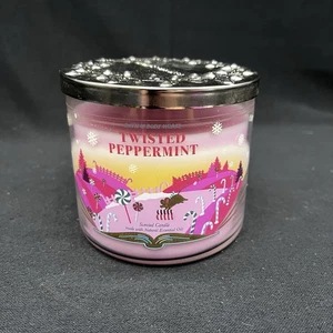 Bath and Body Works 3 Docht Kerze gedreht Pfefferminze - Bild 1 von 3