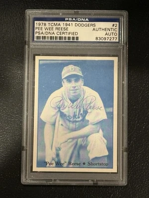 TCMA 1941 1978 Dodgers Pee Wee Reese 2 PSA/DNA Auténtico Auto Salón de la Fama Firmado Salón de la Fama Salón de la Fama Foto 1 de 3