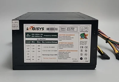 Logisys PS480D-BK 480W Black ATX Power SUPPLY - Image 1 of 4