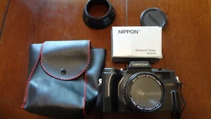 80'sVintage NIPPON AR-4392 FocusFree 35mm Film Camera,Strap,Flash,Case,Cover JPN - Picture 1 of 12