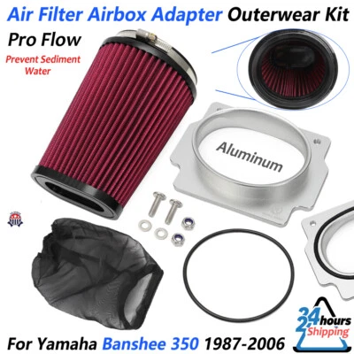 Pro Flow Air Filter & Outerwear Airbox Adapter Kit For Yamaha Banshee 350 YFZ US Foto 1 de 4