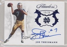 2019 Flawless Collegiate Team Logo Signatures Sapphire /20 Joe Theismann Auto