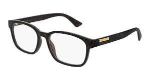 GUCCI GG0749O 005 Dark Havana Rectangular PLASTIC EYEGLASSES FRAME 55-18-145 - Picture 1 of 2